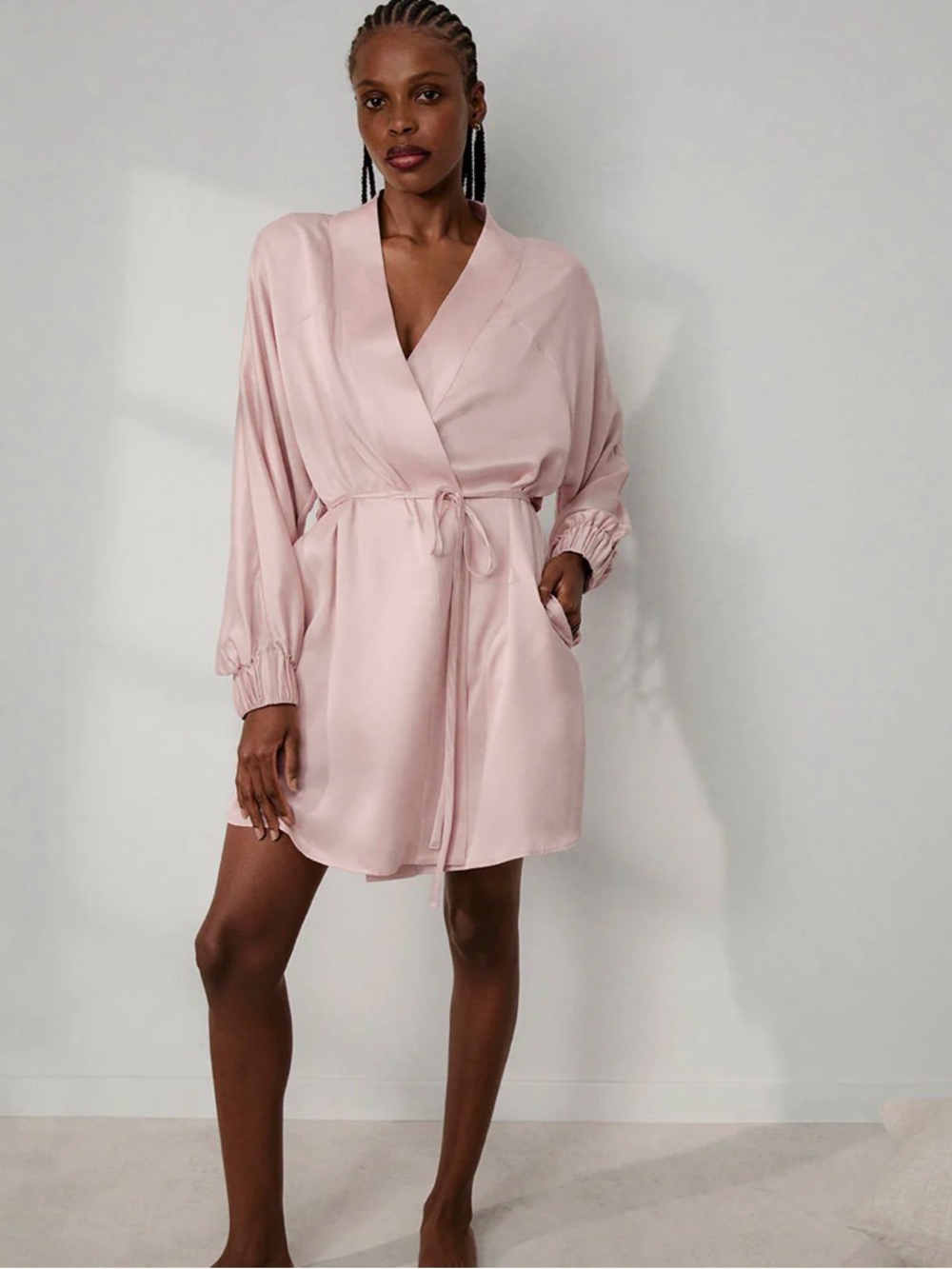 Lunya 100% Silk Tie-Waist Robe in Champagne - Women Intimates & Sleepwear Sz M - Picture 17 of 17